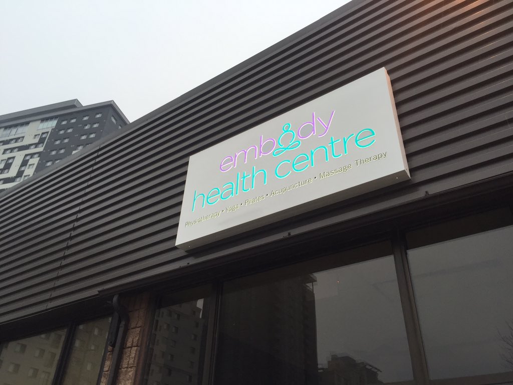 WestmountSigns's tweet photo. Who likes the #sign we installed for the new Embody Health Centre in #Waterloo? #WRTalk https://t.co/tt3cCDop8f