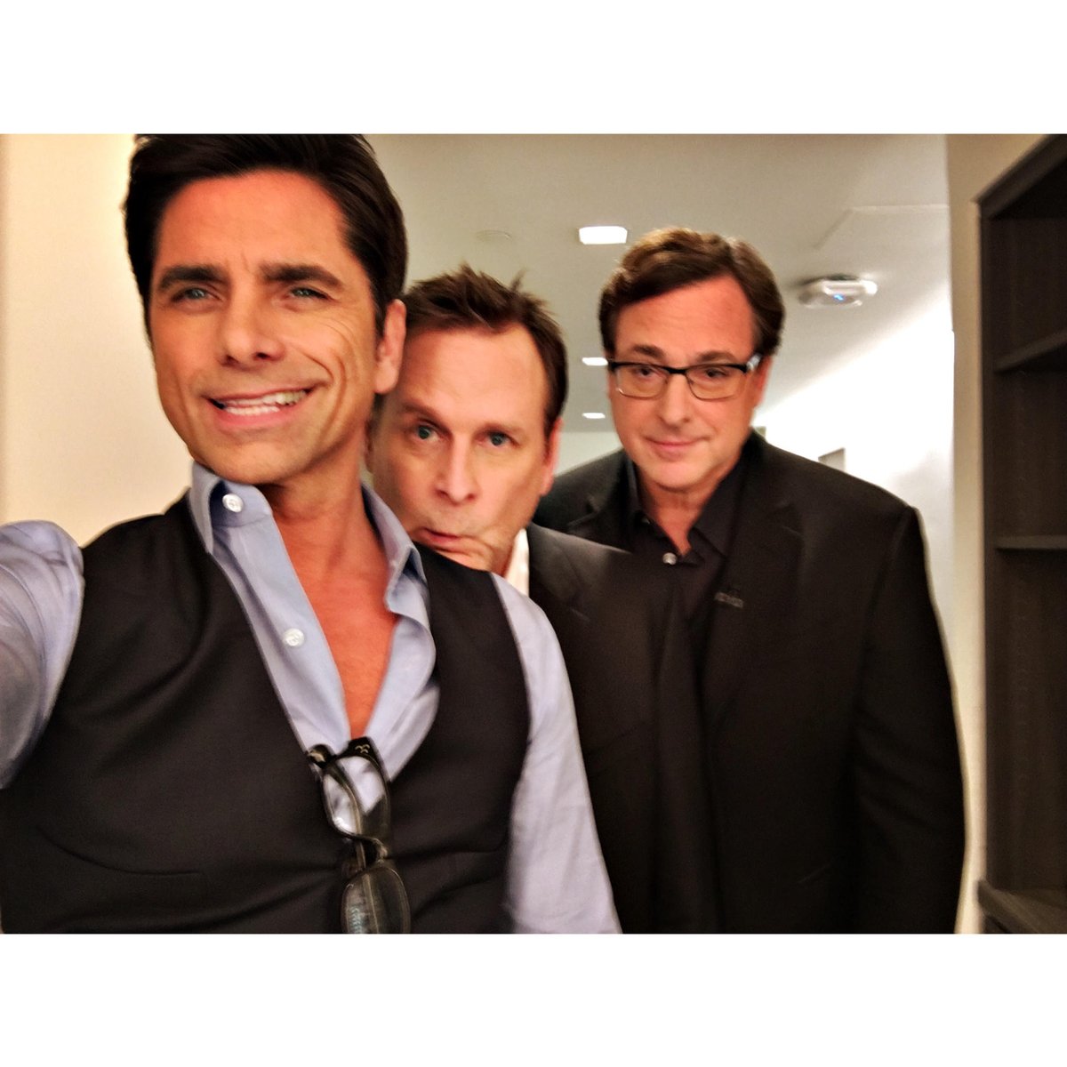 bobsaget's tweet photo. Had a blast TONIGHT @colbertlateshow with my brothers @JohnStamos &amp; @DaveCoulier talking @fullerhouse @netflix! https://t.co/7YRjK6kQ6K
