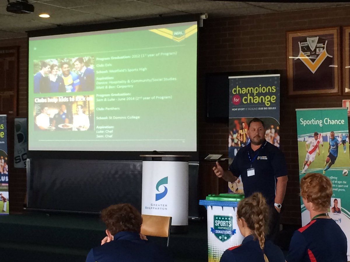 Champs4Change16's tweet photo. Creating future leaders @NRL School to Work Program, In League In Harmony #Champs4Change16 https://t.co/Q1B7QLj7MM