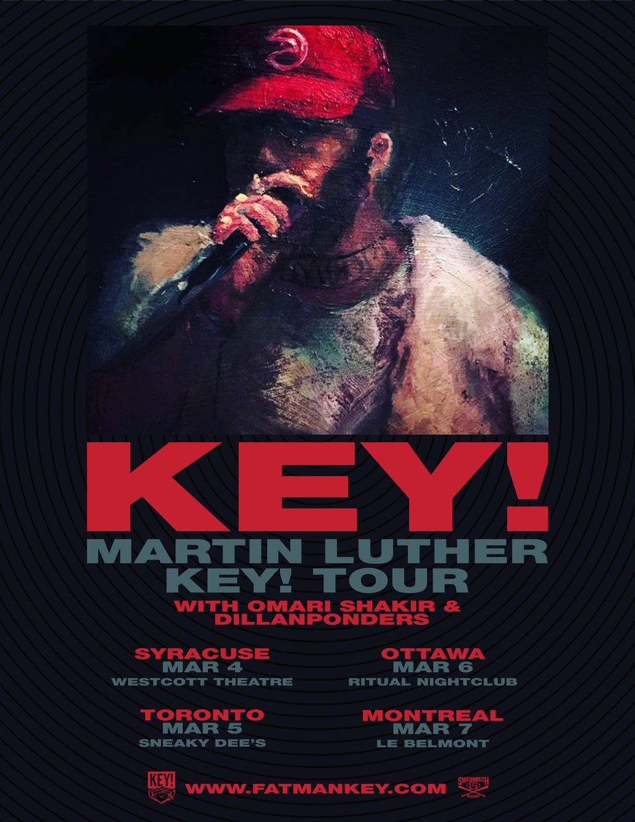 SmashMouthEnt's tweet photo. The #MartinLutherKEY Tour w/ @FATMANKEY & @DillanPonders starts FRIDAY in Syracuse, New York #SMMG #OPB https://t.co/HHvK6Xnk5r