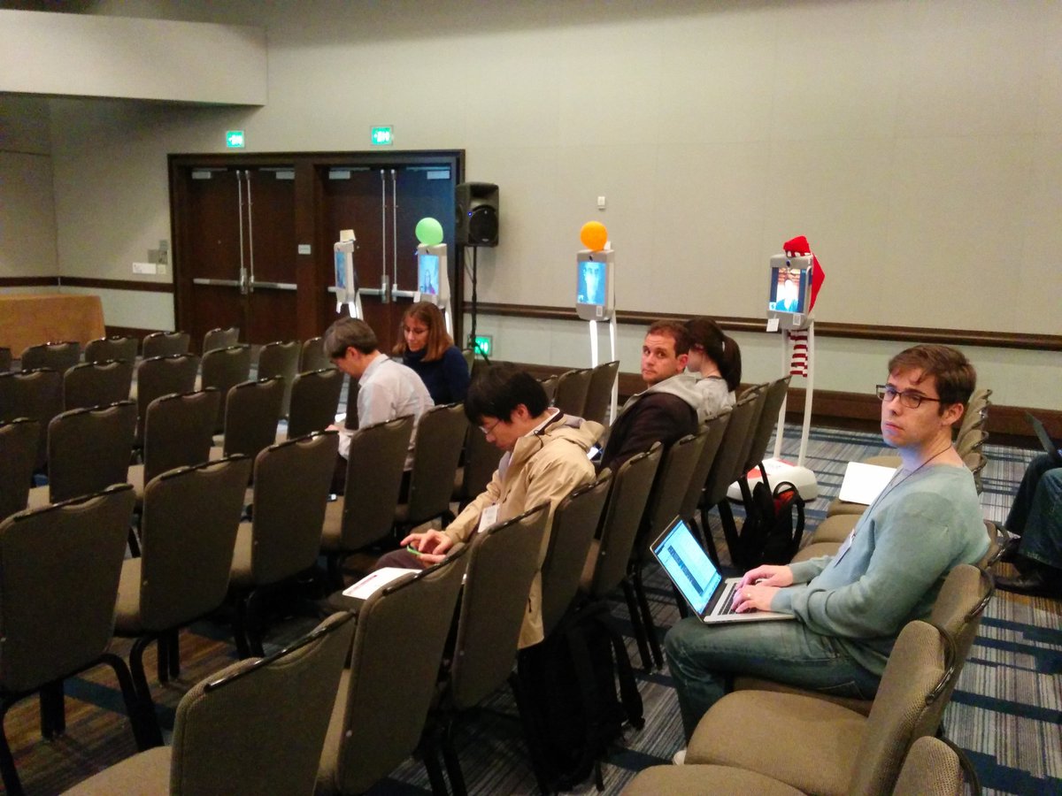 alexleavitt's tweet image. Robots are cute when they&apos;re orderly. Wondering if this was emergent or instructed. #cscw2016