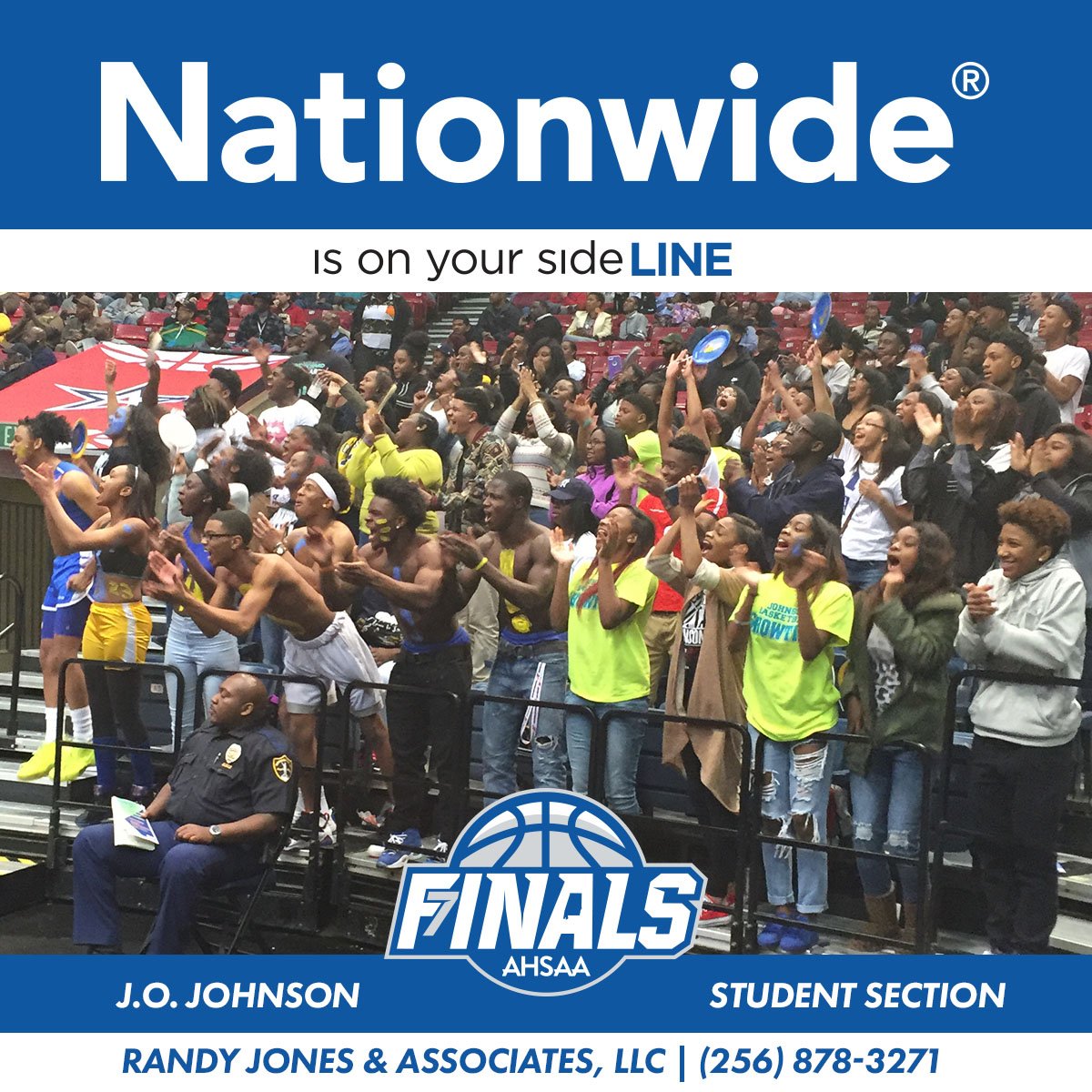 AHSAA_hoops's tweet photo. The @Nationwide Student Section of the Game comes from J.O. Johnson #paintedup #Ball4ItAll https://t.co/WSy9EZNoYw