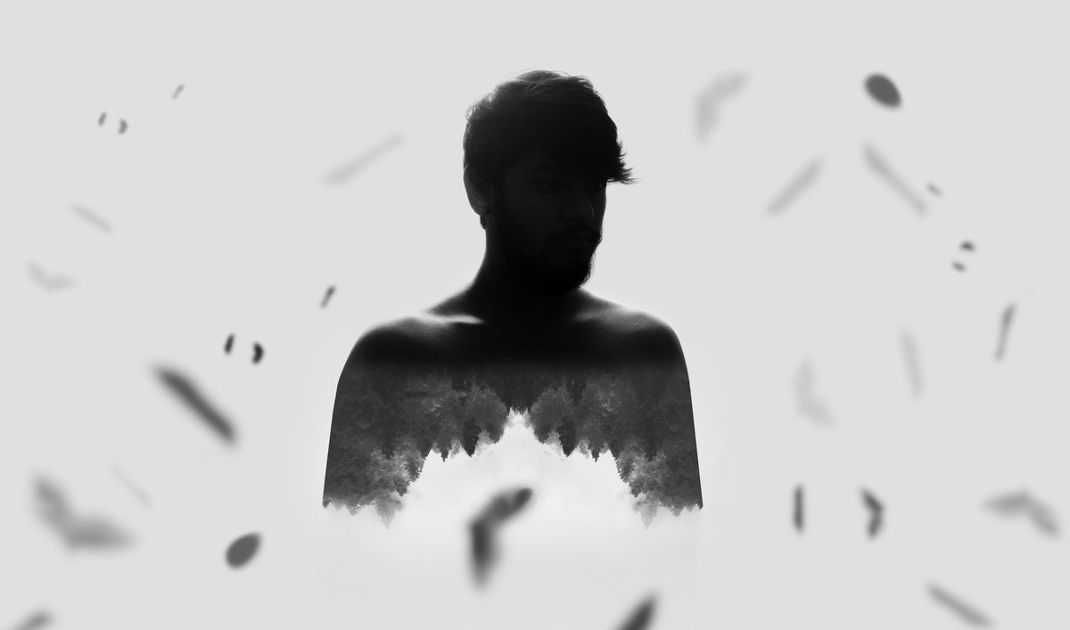 Enjoy, self portrait #doubleexposure #FineArtPrints #conceptual #fineartamerica #floating #blackandwhitephotography