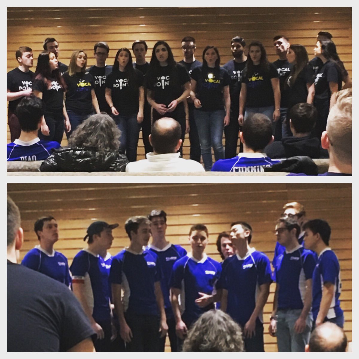 We had so much fun at our rehearsal break last Tuesday watching <a href="/vocalpointud/">Vocal Point UD</a> perform with @michigangmen !!