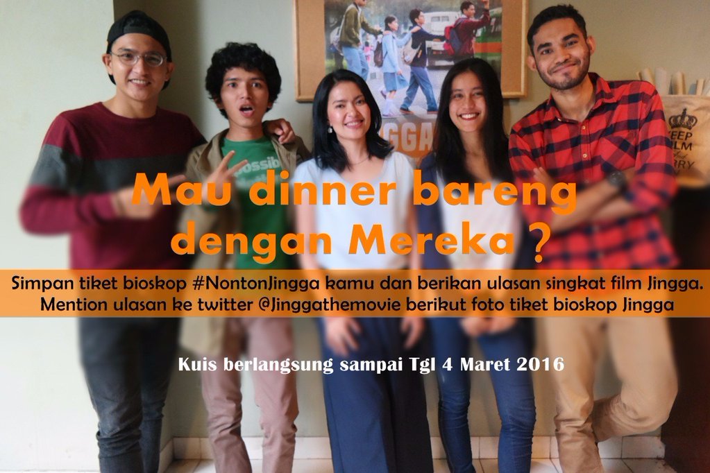 Hey @PosterFilmID mau dinner brg mereka? yuk #NontonJingga dan pantengin TL @JINGGATheMovie