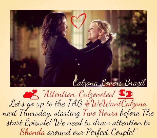 Spread the word! We will send a lot of love. I will be fully CALZONA stan tomorrow to collaborate. #WeWantCalzona 💏