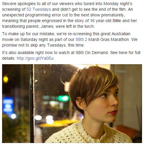 Catch <a href="/52Tuesdays/">52 Tuesdays</a> at SBS On Demand or in its repeat screening on <a href="/SBS2/">SBS 2</a> this w/e. Details: goo.gl/iYa0Eu