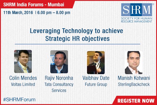 SHRMindia's tweet photo. Equip yourself with "Leveraging Technology to achieve Strategic HR objectives". https://t.co/kG07P8AvOp #SHRMForum https://t.co/DTjdIz8bkV