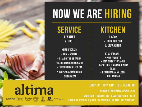 for more info, please reply here
Cc: <a href="/LokerBdg/">Lowongan Kerja Bdg</a> @Info_Loker <a href="/infobdg/">BANDUNG ᮘᮔ᮪ᮓᮥᮀ</a>

#lokerbdg #lokerbandung #kulinerbdg #loker2016