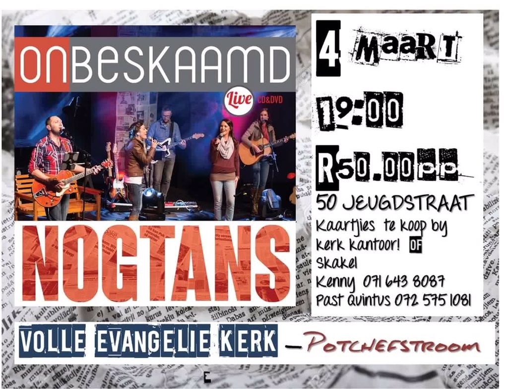 Ons sien baie uit na Môre aand se #SoldOut oprede in #Potch  #Nogtans <a href="/GrootFM/">GROOTfm 90.5</a> <a href="/GospelSkouspel/">GospelSkouspel</a> <a href="/cap43e/">Cap43e</a>