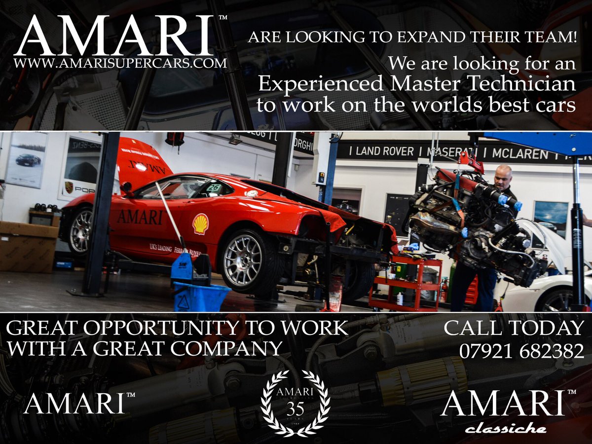 AmariClassiche's tweet photo. Are you an experienced Master Technician? We are looking to expand our team https://t.co/JDHAxXvYa0