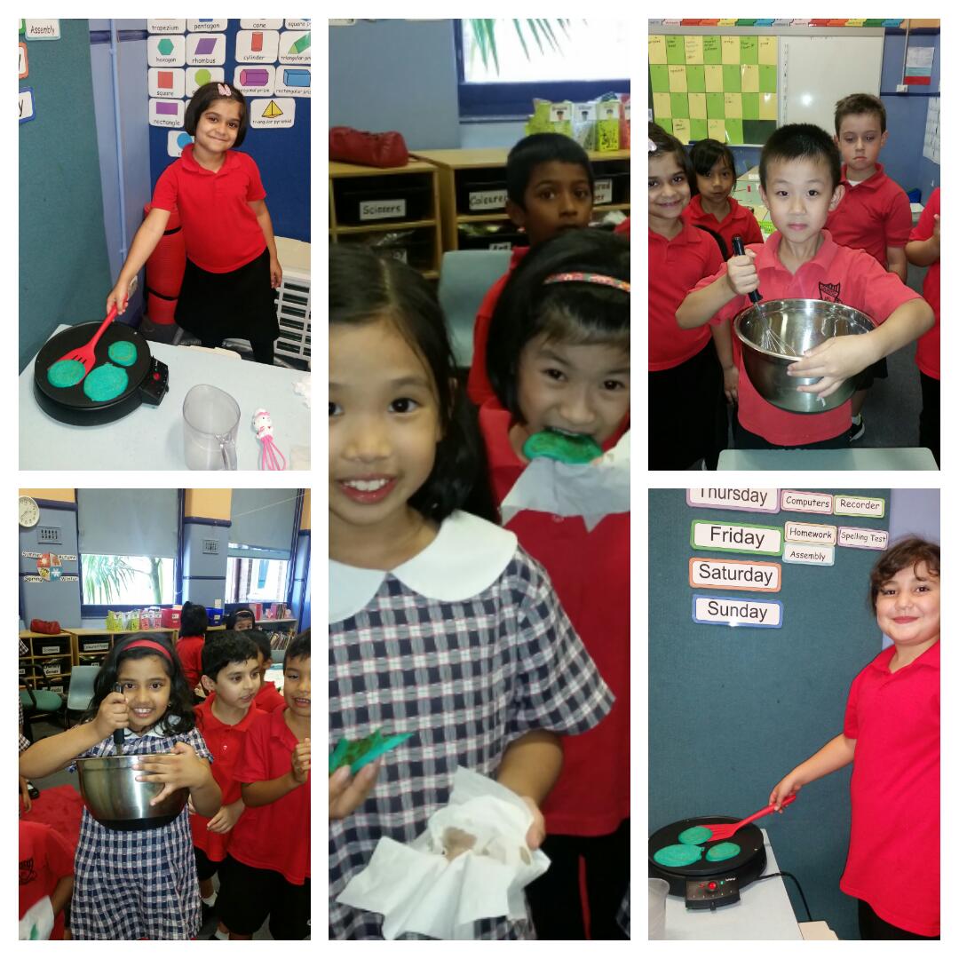 misspalmasclass's tweet photo. 2P making their own 'blue alien pancakes' after writing a procedure about how to make pancakes. What a treat! https://t.co/iKVmyUO1im