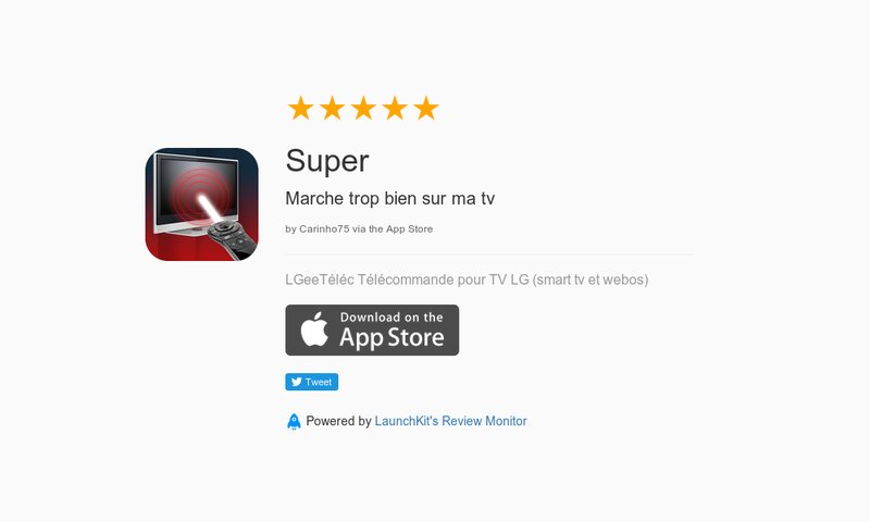 LGeeRemote's tweet photo. 5 Star Review: "Super: Marche trop bien sur ma tv" https://t.co/EYq4P7dltq https://t.co/obH55kSq9j