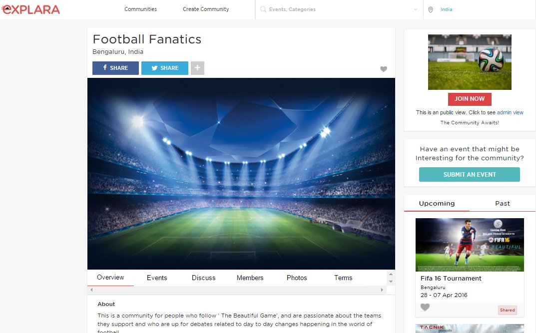 ExplaraHub's tweet photo. Catch #football related activities in #bangalore &amp; meet other football fanatics at https://t.co/5uzokHIwpX #ExHub https://t.co/w9sP9oRx2Y