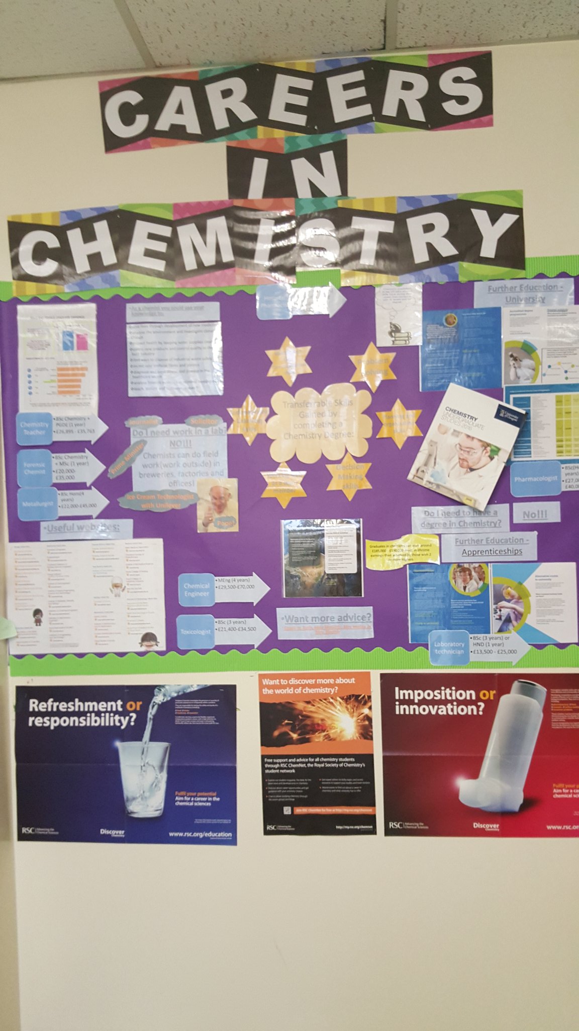 OLHSChemistry on Twitter: "Get along to the Chemistry corridor for more  info on careers in chemistry and to gawk at our new display! #DSYW  https://t.co/y2SveIe9If" / Twitter