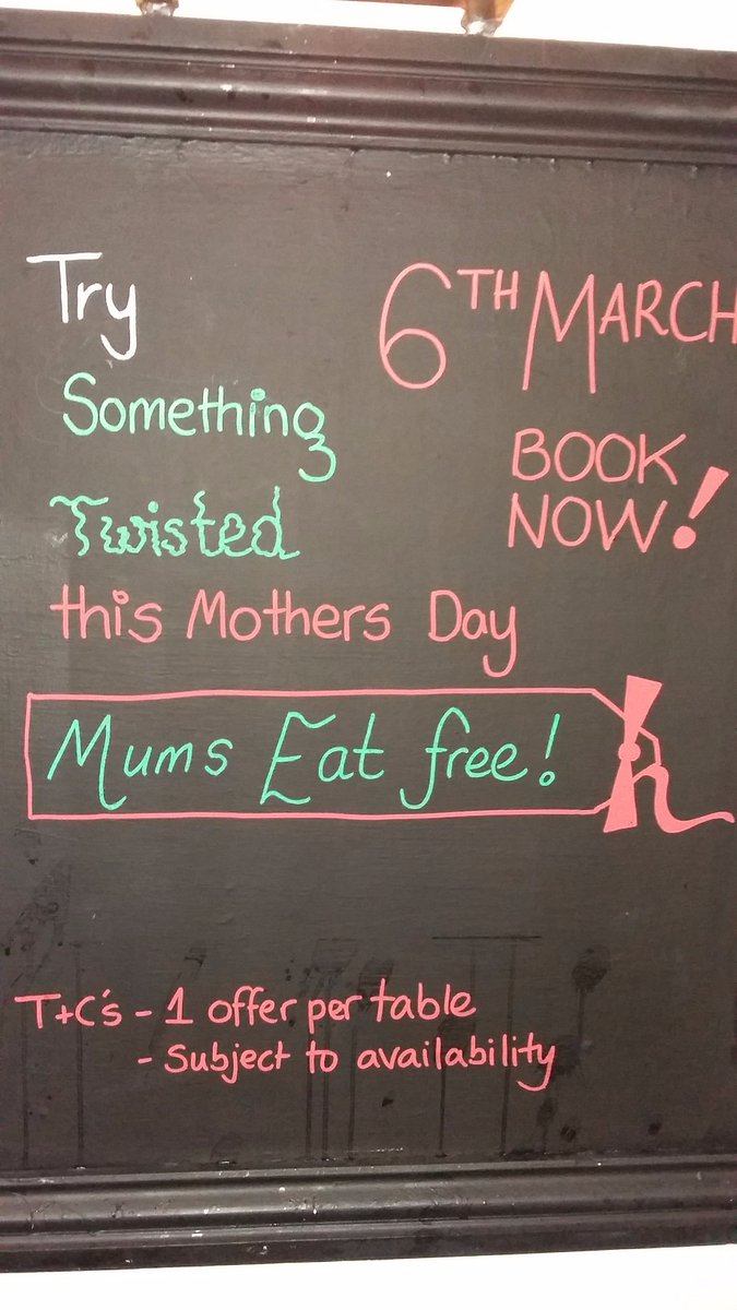Hi <a href="/IlkleyMums/">Ilkley Mums</a> just to let you know that #Mums eat free with us this #MothersDay RT thanks 01943 609606 to book!