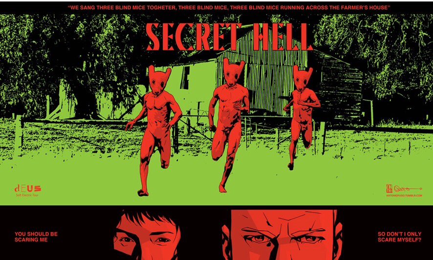 antonio_fuso's tweet photo. #SecretHell, an Illustration I did for @dEUSbe #softelectrictour + homage to #ArtSpiegelman! https://t.co/pn2uG5vkUD