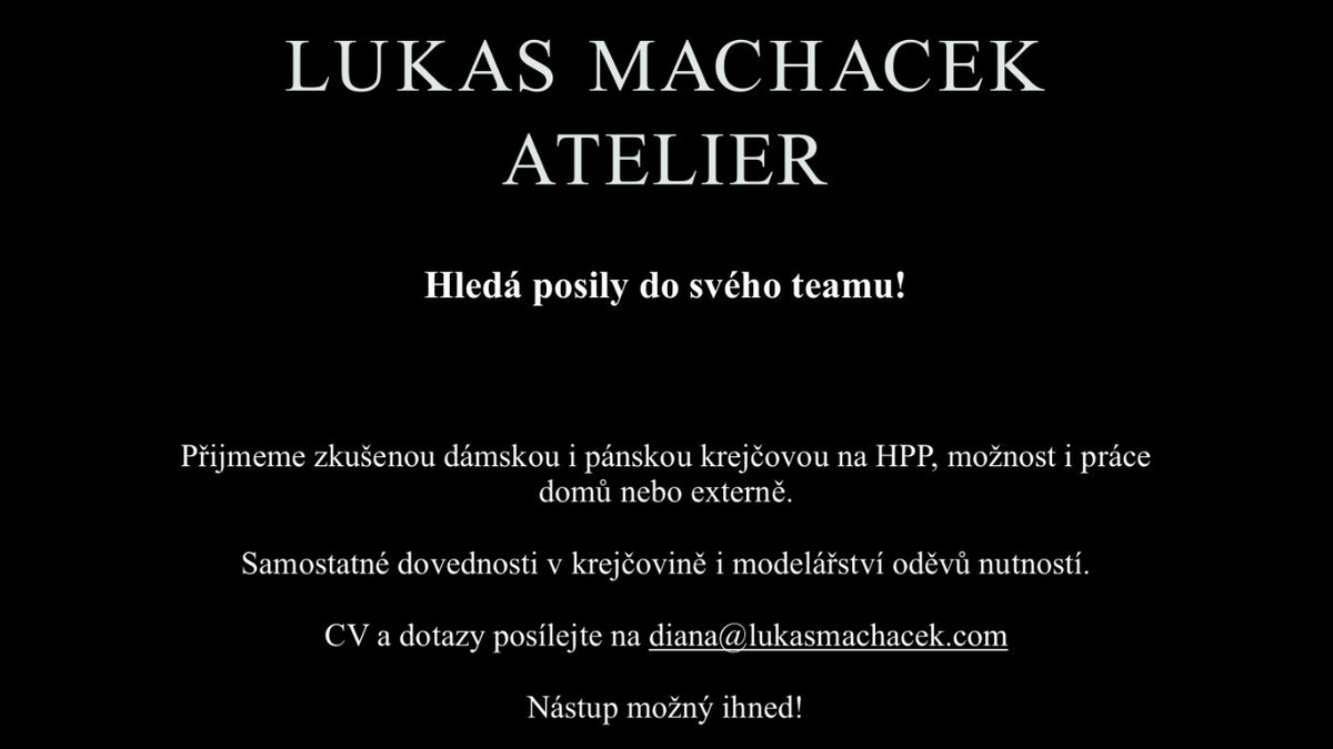 LOOKING FOR A JOB? #lukasmachacekatelier #lukasmachacek #lookingforajob