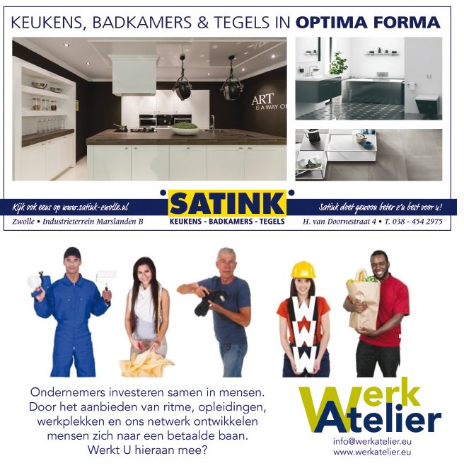 De advertentie van Werk Atelier &amp; Satink! #oib #jaarboek #2016