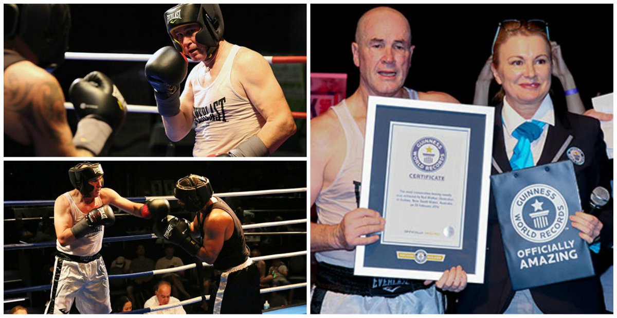 GWR's tweet photo. Aussie Rod Walker fought through a record 127 boxing rounds for charity https://t.co/RKgiBb4siu #fightingforfamilies https://t.co/UvDKPCrxZh