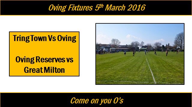 OvingFootballClub (@ovingfc) on Twitter photo Both teams in action again this weekend. The 1st travel to Tring Town & the Reserves welcome <a href="/greatmiltonfc/">Great Milton FC</a> Both teams in action again this weekend. The 1st travel to Tring Town & the Reserves welcome <a href="/greatmiltonfc/">Great Milton FC</a>