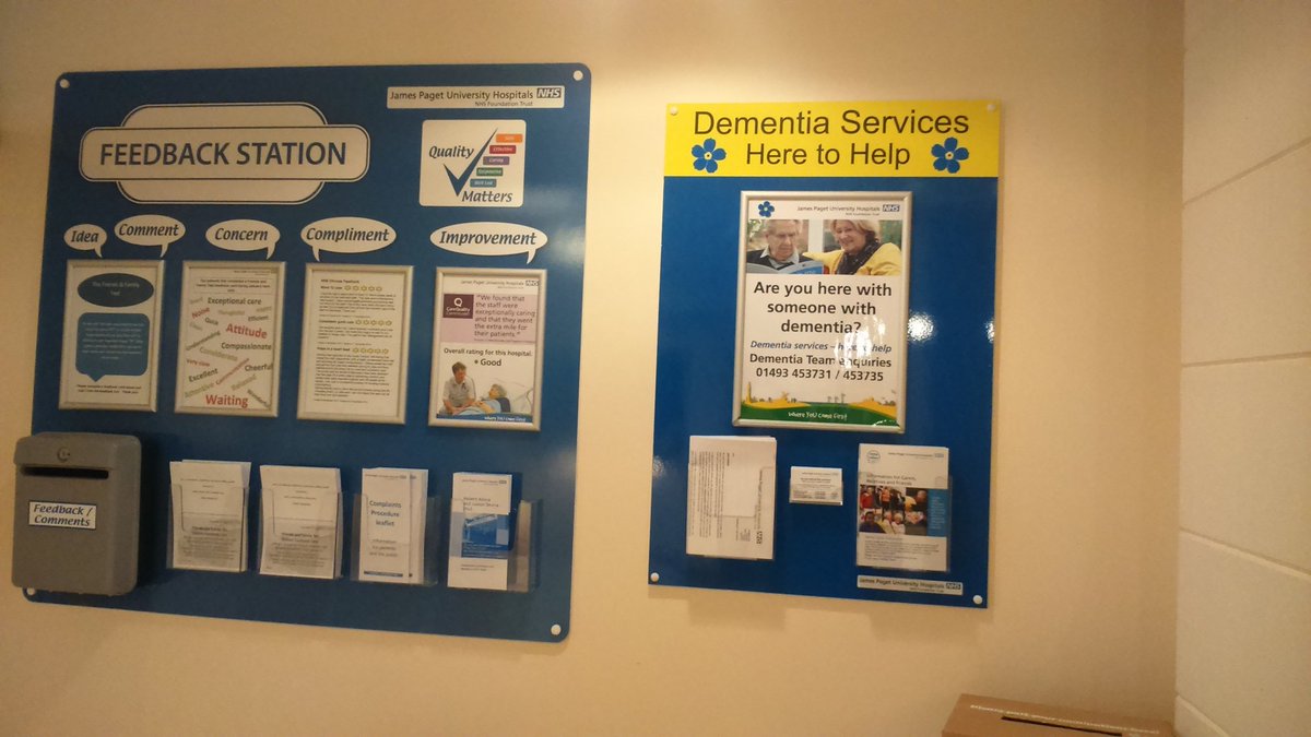 We now have a lovely #dementia sign-posting board in the front foyer <a href="/JamesPagetNHS/">JPUH NHS FT</a> <a href="/motherhen29/">Ali Thayne</a>