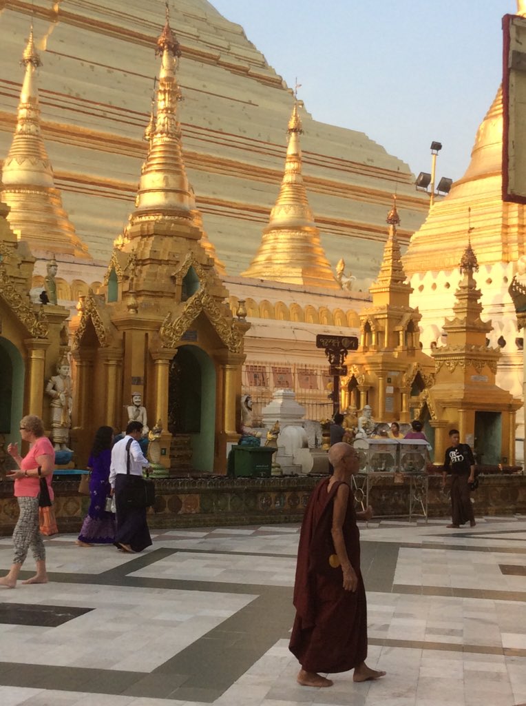 SuttonEd's tweet image. The Schwedagon Pagoda in Yangon is the grandest in Myanmar, and I'm here to see the sunset