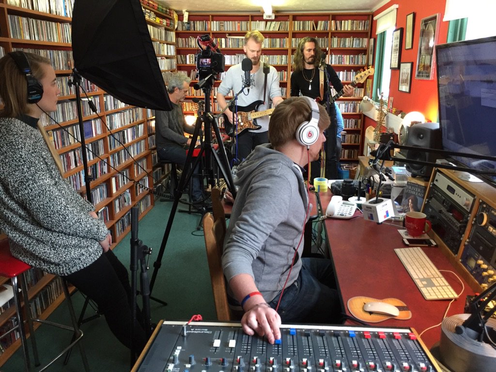 Look who's recording an #UnderTheAppleTree session in my studio right now <a href="/thebroslandreth/">The Bros. Landreth</a> @WhisperingBobTV