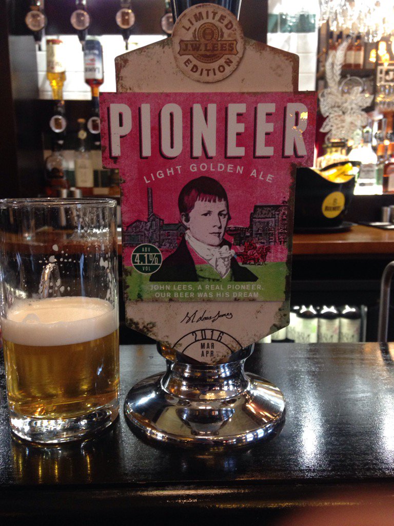 TheParrsWood's tweet photo. Wave goodbye to delta wing, and say hello to our new light golden ale, pioneer 4.1%. 🍺🍺@JWLeesBrewery @didsburylife https://t.co/Z4Fcx9K4x9