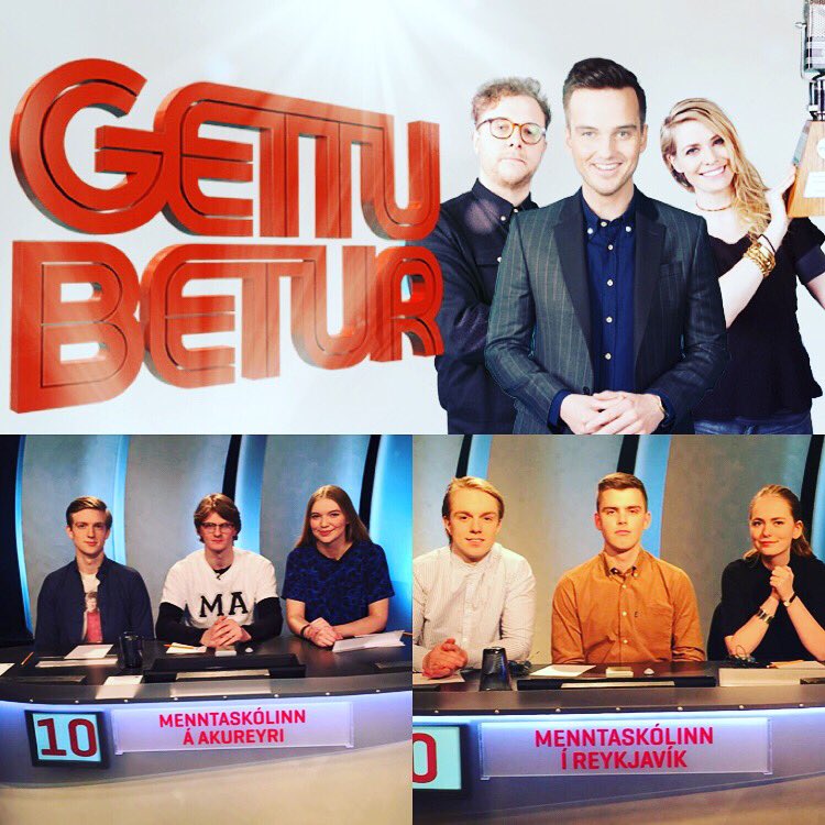 RUVSjonvarp's tweet photo. Fyrri undanúrslitakeppnin í #GettuBetur er á morgun. Þar mætast MA og MR! Þau eru með ruvsnap í dag. #FylgistMeð https://t.co/ImrESMPVpJ
