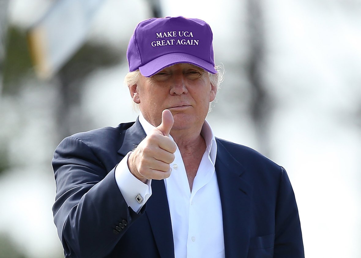 NotTheEcho's tweet photo. BREAKING: Donald J. Trump to fill vacant University Presidential Office. #MakeUCAGreatAgain https://t.co/rGSgBvQaHa