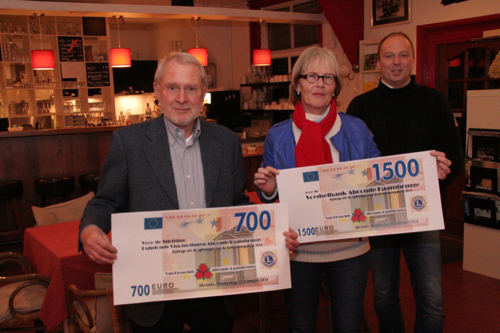 Opbrengst erwtensoep actie Lions AbcoudeBaambrugge voor voedselbank en vluchtelingenwerk!
Op naar volgende actie!