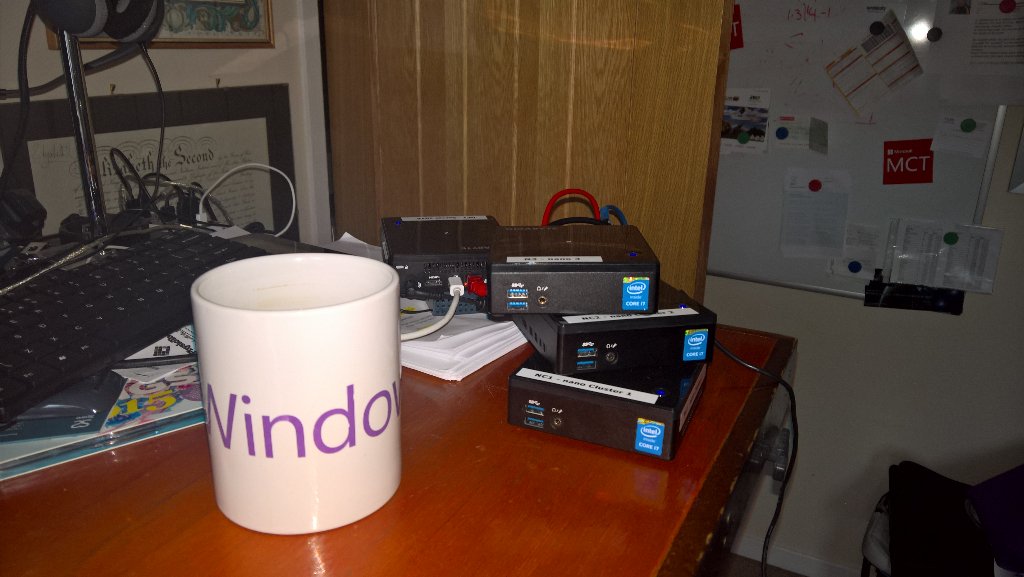 edbaker1965's tweet image. #technetvc @MS_ITPro watching with my Mug and a Nano cluster oh and five #Poodles