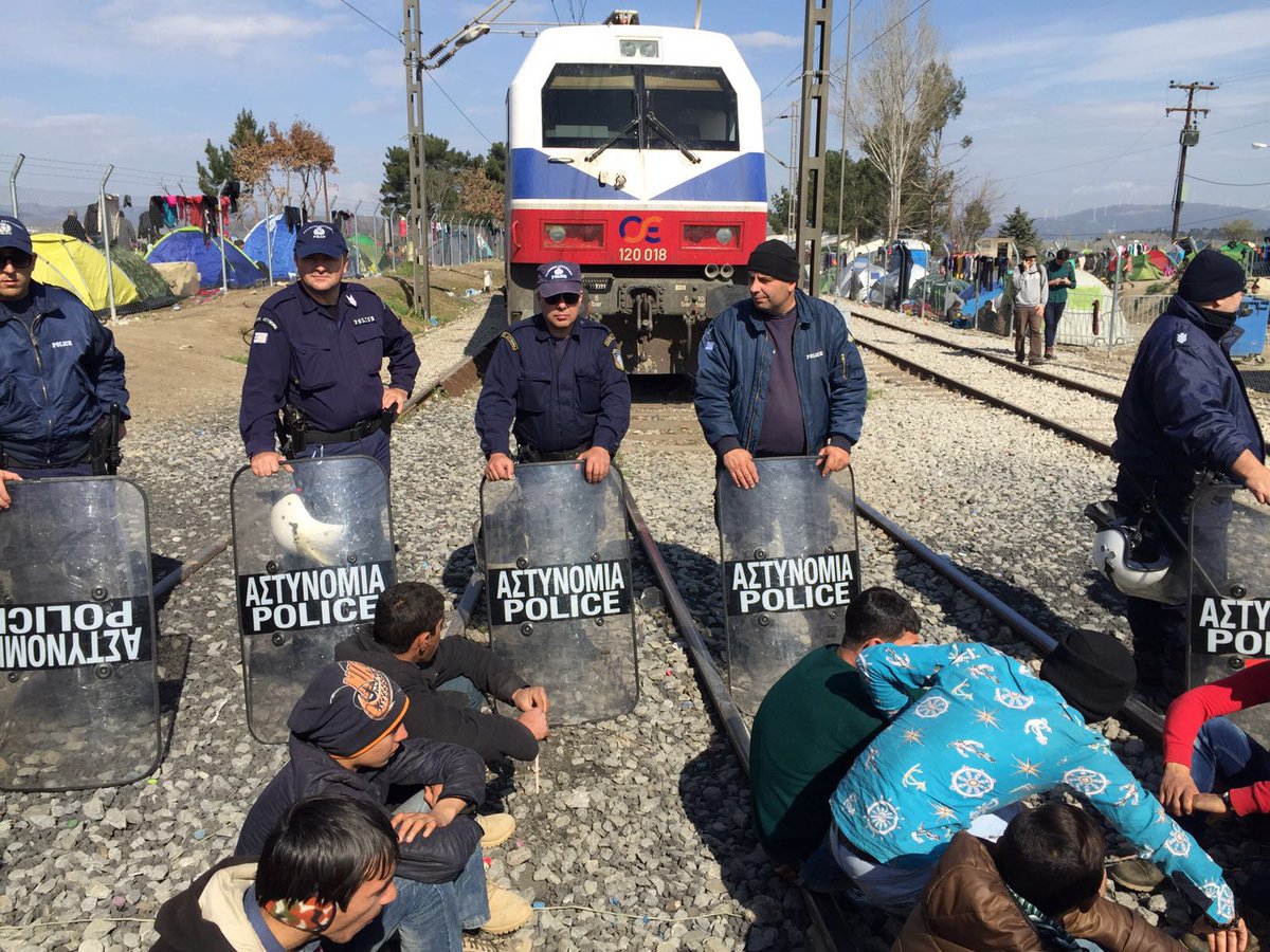 EbolaPope's tweet photo. RT MSF_Sea: Peaceful protests on the train line at #Idomeni continue. People really just want to continue their jo… https://t.co/WlX9r8GIW7
