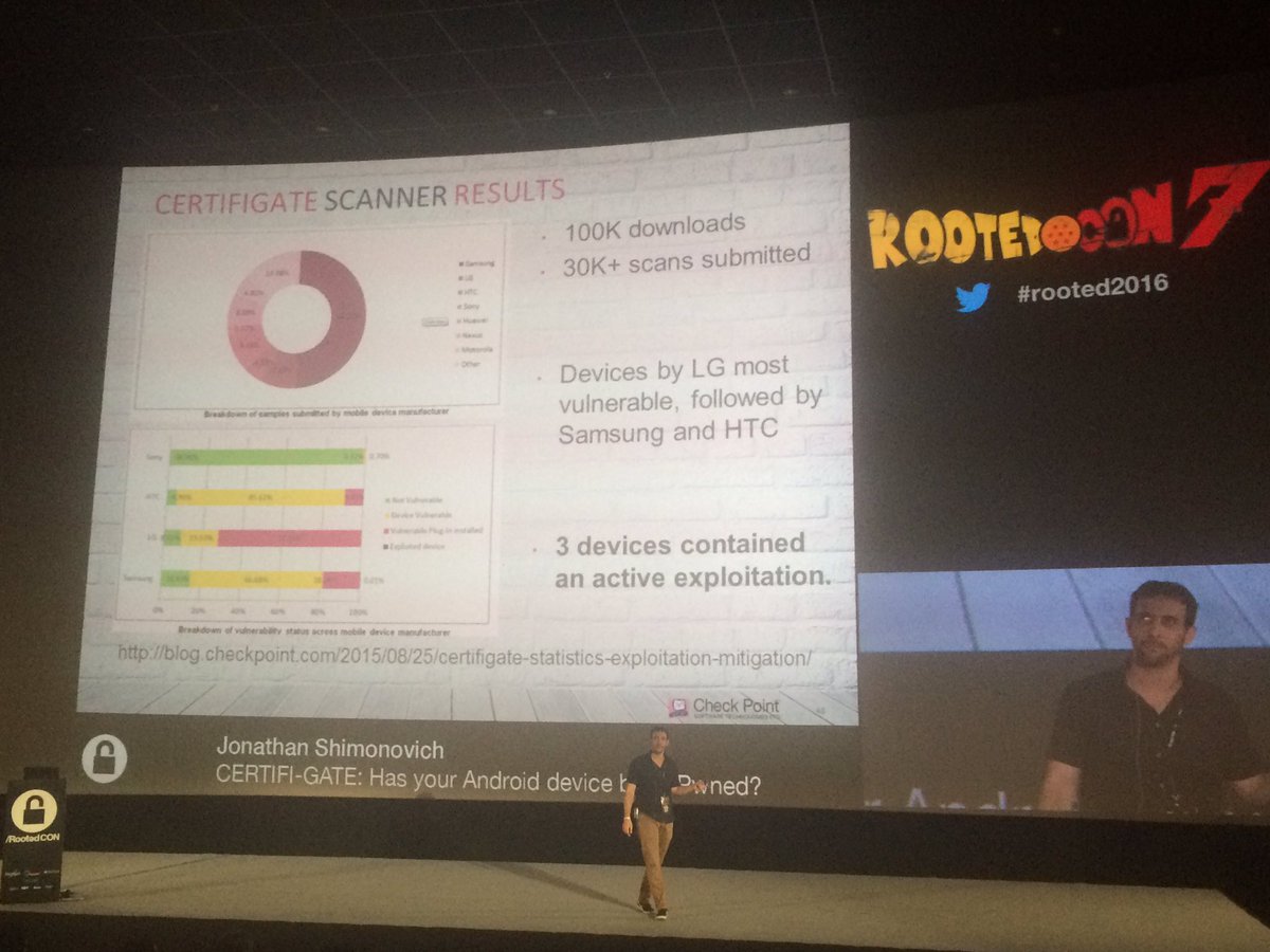 cfragoso's tweet photo. JShimonovich describes vulnerability exposing millions Android devices by abusing remote support plugins #rooted2016 https://t.co/8N7cqdUnB2