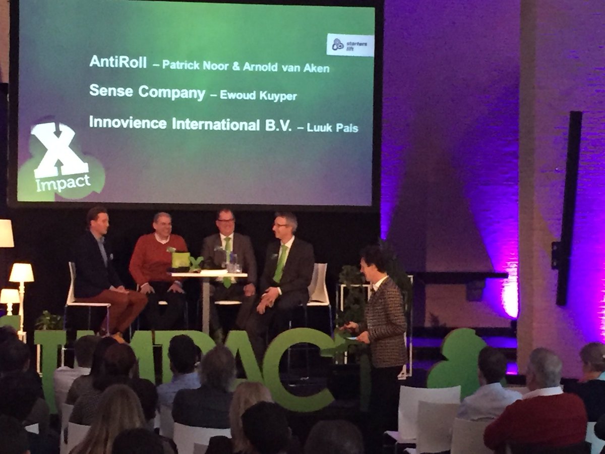 sprenkels's tweet image. #antiroll, #innovience and @SenseCompany on the @starterslift #Ximpact stage. The next @Noord_Brabant_ #scaleups