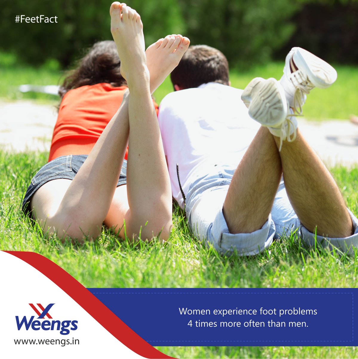 weengsindia's tweet photo. #FeetFact
Women are more likely to suffer from feet problems as compared to men. https://t.co/gOrfo8CODS