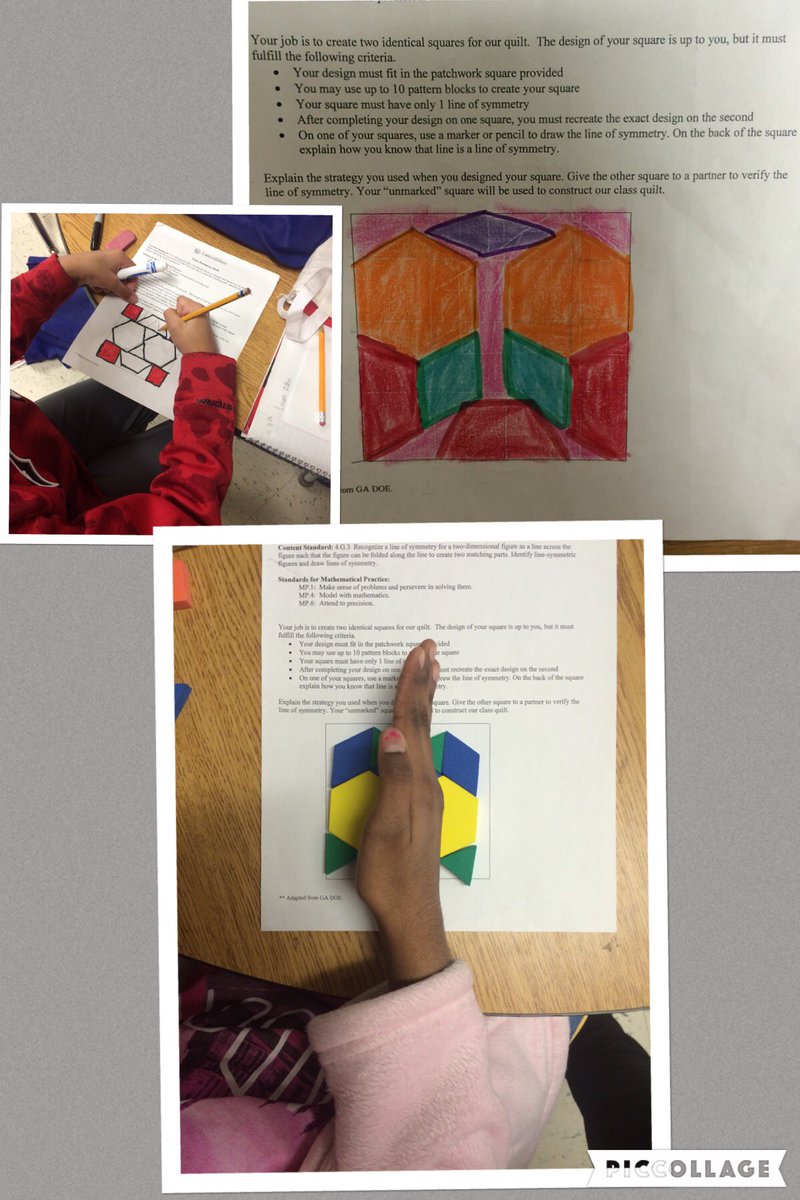 Applying symmetry and geometry to make a class quilt. Ss think this is challenging and fun!