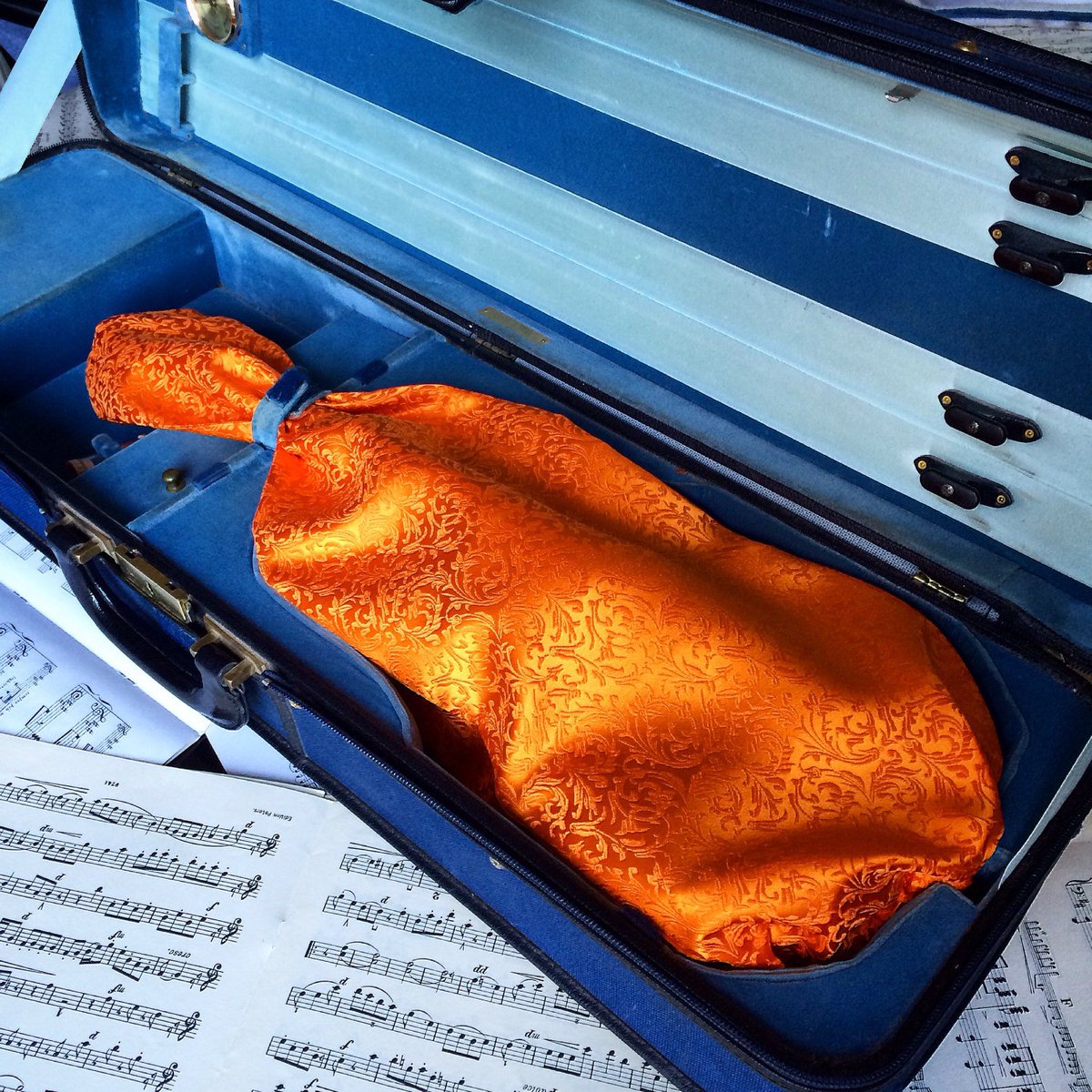 RT chloe_trevor: Pumpkin Orange Handmade Violin Bag - Brocade Floral Scroll Print … ift.tt/1EAv0NB #viol…