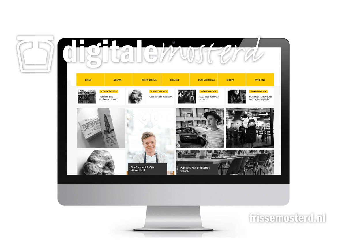 Daar is 'ie dan: de nieuwe website! In plaats van bladzijden omslaan, swipen &amp; klikken! Check: frissemosterd.nl