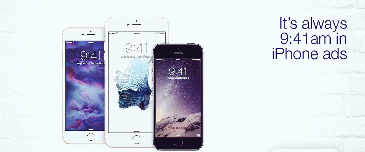 Image result for Every Apple iPhone ad displays the time as 9:41 AM, the time Steve Jobs unveiled it in 2007