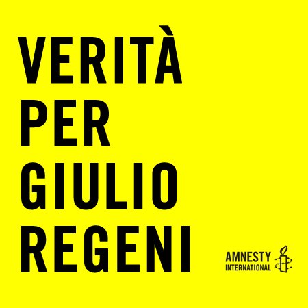 amnestyitalia's tweet photo. Uno striscione, l'immagine del profilo, un cartello alla finestra. Chiediamo in tutti i modi #veritapergiulio https://t.co/To8E32w2dD