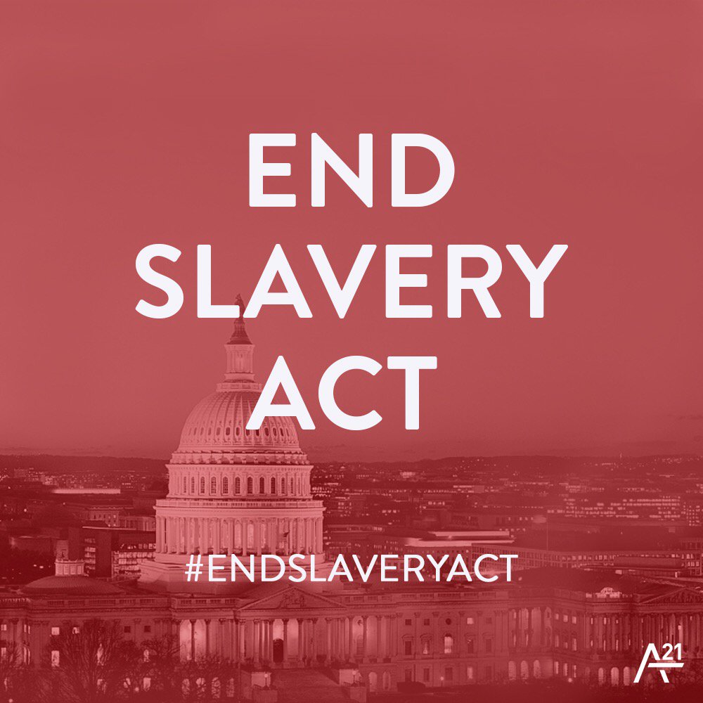 A21's tweet photo. The #EndSlaveryAct seeks to raise $1.5 billion to abolish slavery! Show your support by SHARING this photo. https://t.co/iYZ64enzvM