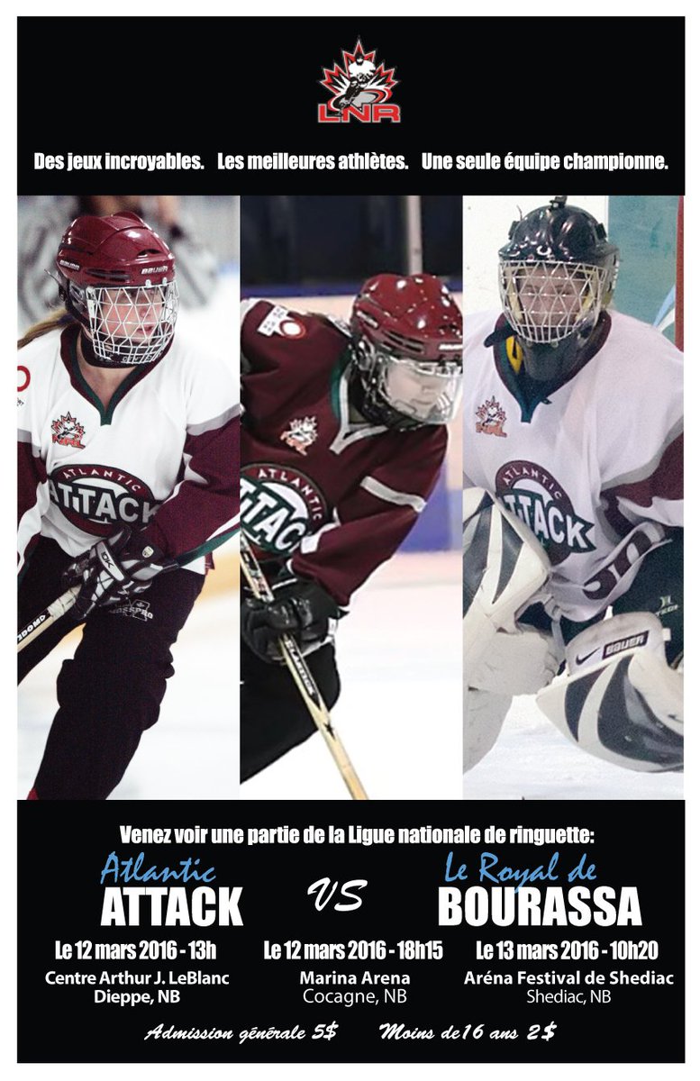 RingetteNB's tweet photo. Atlantic Attack vs le Royal de Bourassa!!
Playoffs start Saturday March 12, don't miss the exciting showdown!!! https://t.co/pcZx2PqTqC