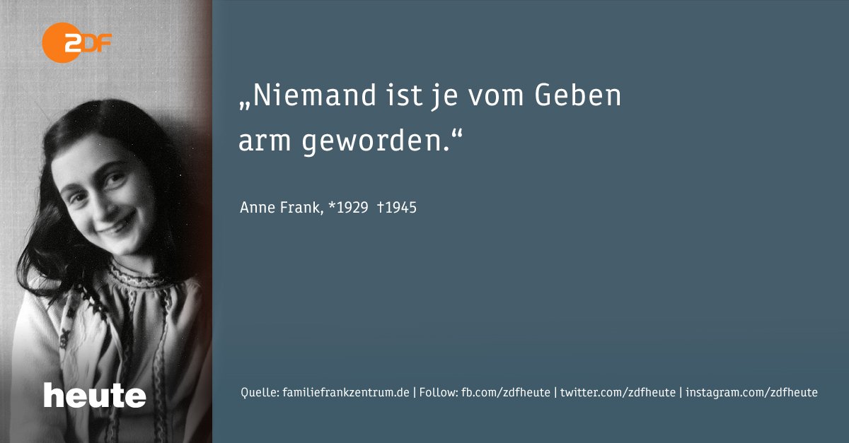 Myfavoritekraut On Twitter At Zdfheute Anne Frank Zitat Ganz Subtil