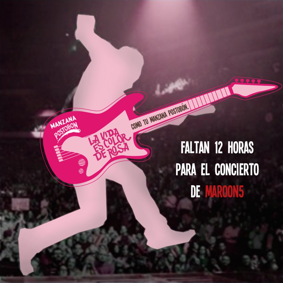 PostobonManzana's tweet photo. En 12 horas estaremos cantando con #Maroon5 en vivo. Lleguemos a 100 retuits en la imágen para conocer los 5 Rts https://t.co/Qr3LWHGmxF