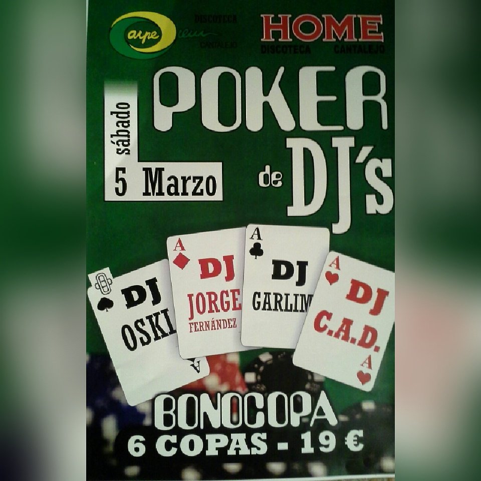 JorgeMetegoles's tweet photo. POKER DE DJ'S @CarpeDiemCantal @DiscotecaHome https://t.co/S9zfbrlT8P