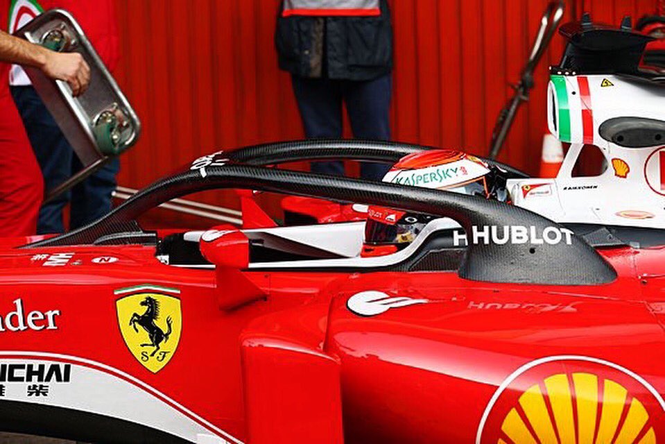ScaledGP's tweet image. Ferrari have trialled the new halo device, designed to give extra head protection for the F1 drivers. #f1 #f1testing