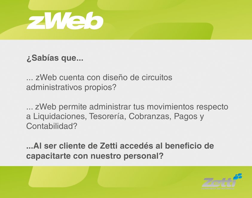 ZettiSRL's tweet photo. #Capacitaciones #zWeb escribinos a comercial@zetti.com.ar o a comunicacion@zetti.com para solicitarla. https://t.co/67lCqMlj0x