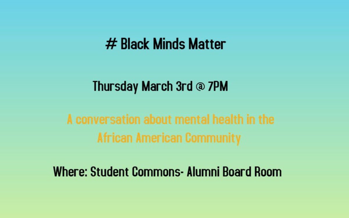#VCU COME TO THE BLACK MINDS MATTER TONIGHT AT 7pm in the alumni board room